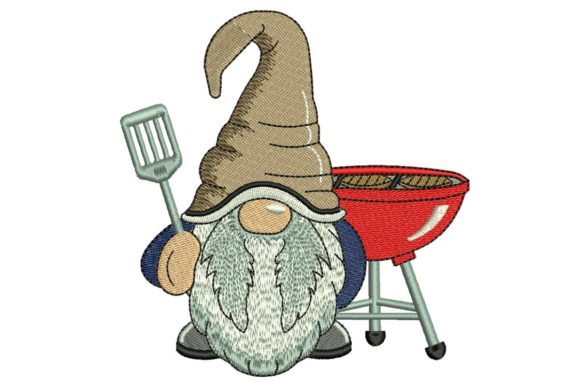 BBQ Gnome Embroidery Design