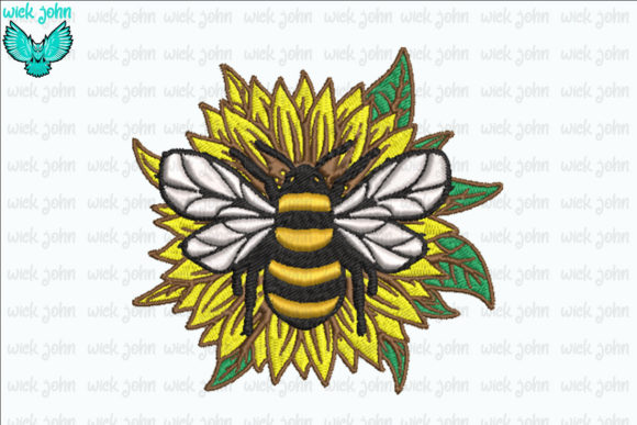 Bee Sunflower Embroidery
