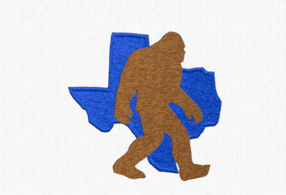 Texas Bigfoot Embroidery Design