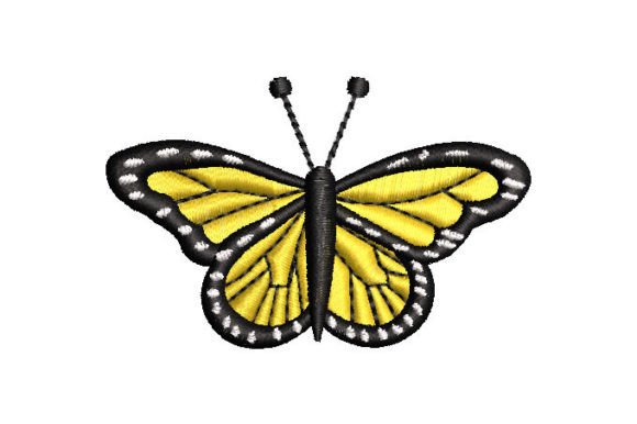 Yellow Butterfly Embroidery Design